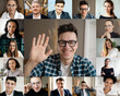 © muse studio - A video call screen for colleagues at an online conference for communication. A lot of people chat