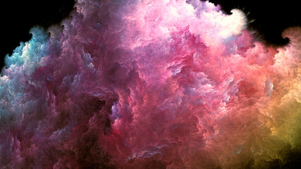 Wall Mural - abstract pink beautiful fractal background in the form of clouds and feathers and is suitable for us