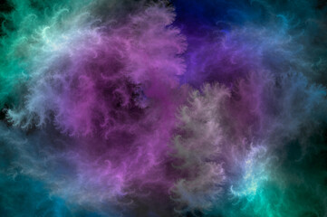 Wall Mural - abstract beautiful fractal background in the form of clouds and feathers in rainbow colors and is su