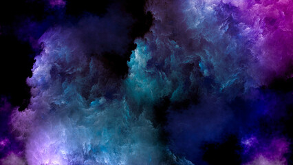 Wall Mural - abstract pink and blue beautiful fractal background in the form of clouds and feathers and is suitab