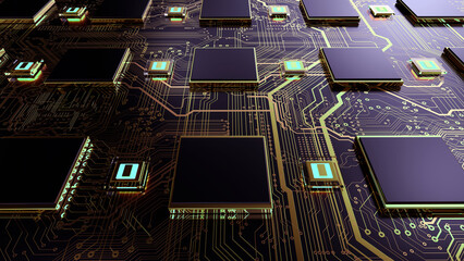 Poster - Technology background/Technology background of the abstract computer motherboard, can be used in the description of technological processes, science. Can be used as digital dynamic wallpaper