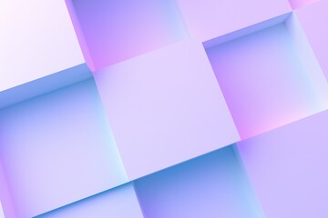 Wall Mural - color business background with squares and cubes, purple and blue image with shadow for technology, 