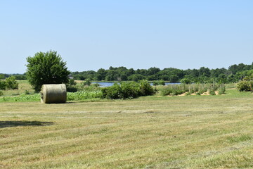 Sticker - Hay Bale by a Garden in a Field