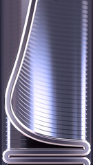 Leinwandbilder - Abstract digital illustration of flowing snake of silver liquid. 3d rendering. Futuristic background