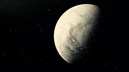 Wall Mural - beautiful view of outer space. motion . the bright planet in the animation rotates around its axis.