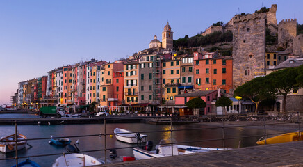 Wall Mural - Picture of Portovenere La Spezia historical city at sea view, Italy