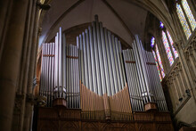 Organ Pipes Inside The Good Shepherd Of San Sebastian Cathedral In Spain
