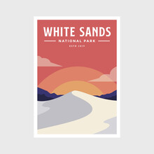 White Sands National Park Poster Vector Illustration Design