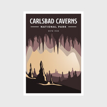 Carlsbad Caverns National Park Poster Vector Illustration Design