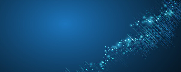 Big data network concept, internet connection, sound wave and wireless signal use business finance as abstract background image.