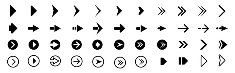 Wall Mural - arrows set icons. arrow vector collection. arrow. cursor. modern simple arrows.