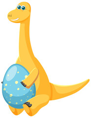 Poster - Cute Brachiosaurus Dinosaur Cartoon