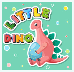 Wall Mural - Little cute dinosaur cartoon poster