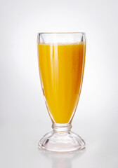 Sticker - delicious drink, pumpkin juice on white background