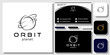 Orbit Planet object meteor comet flash with business card template 