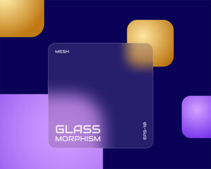 Wall Mural - Transparent square in glassmorphism style. Place for your texts. Vector illustration.