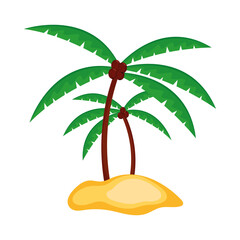 Sticker - palms on the beach