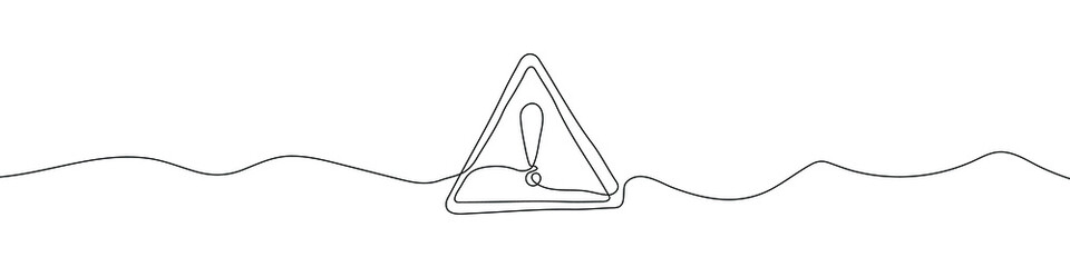 Wall Mural - exclamation mark linear background. one continuous line drawing of exclamation mark. vector illustra