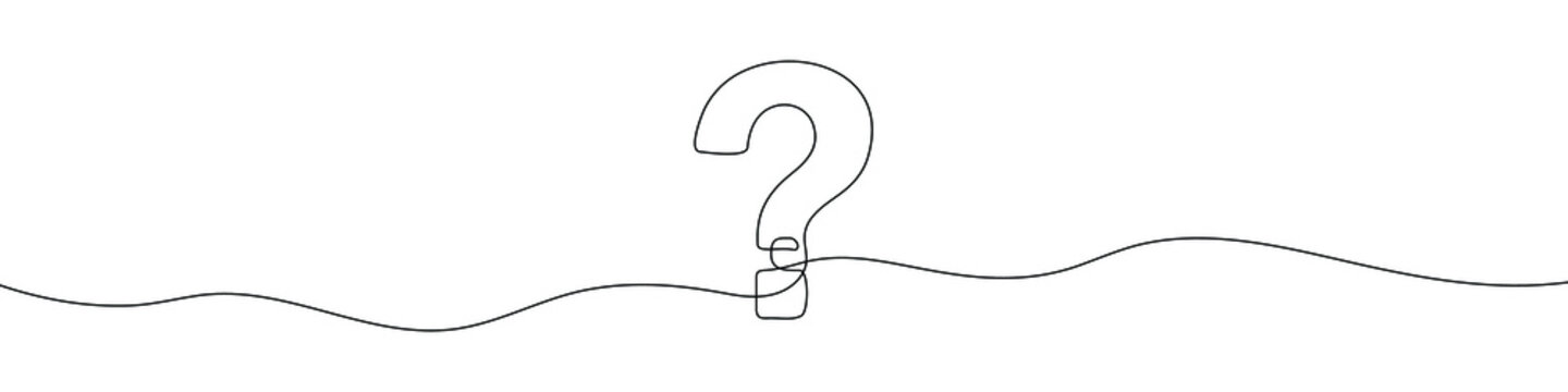 question mark linear background. one continuous line drawing of question mark. vector illustration. 