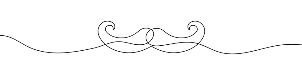 Wall Mural - linear background of mustache. one continuous line drawing of a mustache. vector illustration. musta