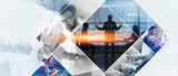 Fototapeta  - Creative business collage on light background