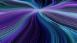 © RocknRoller Studios - Abstract Neon Lights Background with Lilac, Turquoise and Blue Swirls. 3D Render.