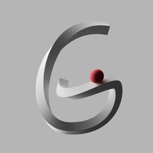 Three Dimensional Render Of Red Sphere Balancing On Letter G
