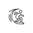 © alekseyvanin - Surfer and wave line icon