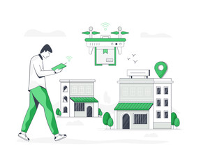 Sticker - drone delivery