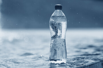 Sticker - bottle of water in blue tones