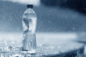 Sticker - bottle of water in blue tones