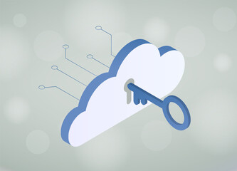 Wall Mural - bring your own key encryption concept. byok or byoe cloud computing security marketing model vector 