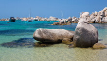Granite Boulders In The Tranquil Waters Of Cala Lazarina, Lavezzu, Lavezzi Islands, Bonifacio, Corse-du-Sud