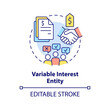Variable interest entity concept icon. Business consolidation strategy abstract idea thin line illustration. Isolated outline drawing. Editable stroke. Arial, Myriad Pro-Bold fonts used