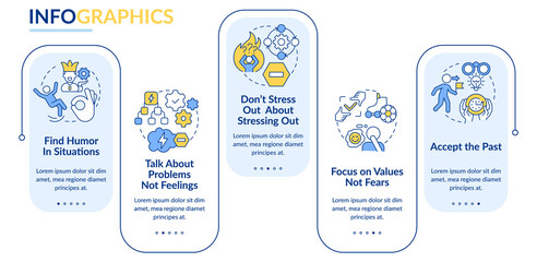Wall Mural - accepting changes rectangle infographic template. support in adaptation. data visualization with 5 s