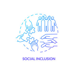 Poster - Social inclusion blue gradient concept icon. Equal opportunities in society. LGBT program abstract idea thin line illustration. Isolated outline drawing. Myriad Pro-Bold fonts used