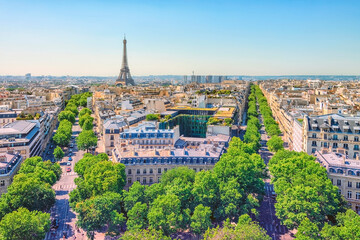 Fototapete - Paris city panorama in summer