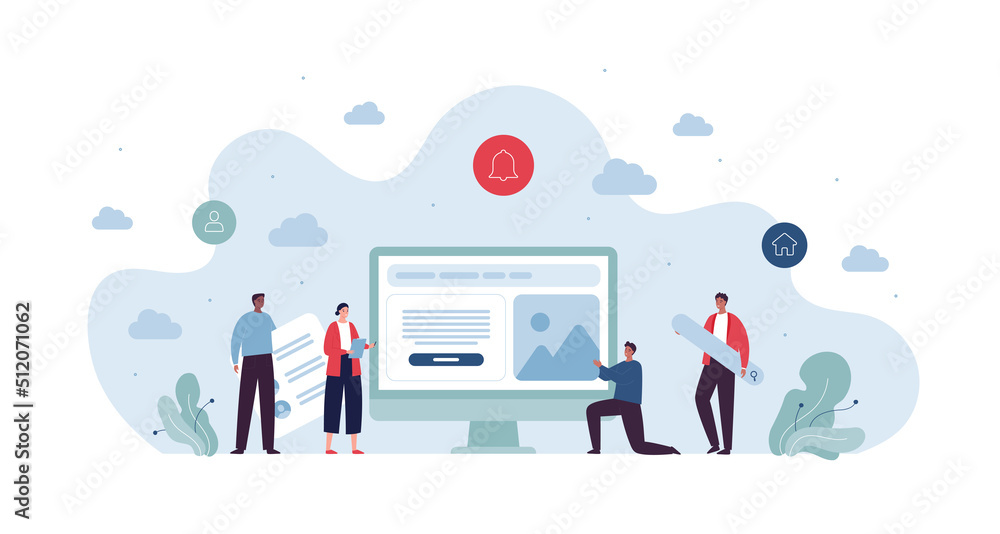 UI, UX and web design concept. Vector flat character illustration ...