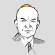 Dwight D. Eisenhower colorful hair vector drawing
