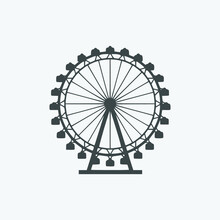 London Eye Icon. London Eye Vector Symbol. Linear Style Sign For Mobile Concept And Web Design. London Eye Symbol Illustration.