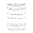 Braces on white teeth and after cure orthodontic dentistry medical treatment set realistic vector