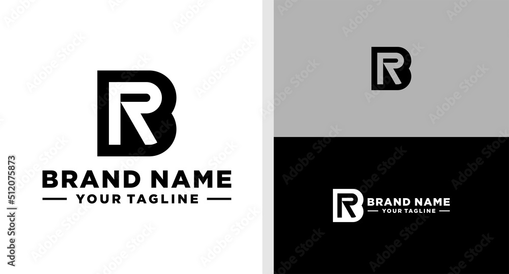BR LOGO MONOGRAM NEGATIVE SPACE SIMPLE EDITABLE Stock Vector | Adobe Stock