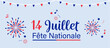 © Emilie Bardet Studio - Illustration vectorielle 14 Juillet. Bannière illustrée fête nationale France. Icones et illustrations.