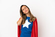 © luismolinero - Super Hero woman over isolated white background with neckache