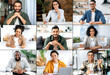 © Kateryna - Collage of a group of multiracial young adult modern people, positive freelancers or students looking at the camera smiling friendly. Faces of a happy men and women of different nationalities