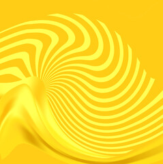 Wall Mural - Abstract modern bright yellow background with wave, line rays. Luxury backdrop. Geometric art digital screen. Summer Poster, banner. Futuristic wallpaper. Presentation card. NFT. Podium. Cover design.