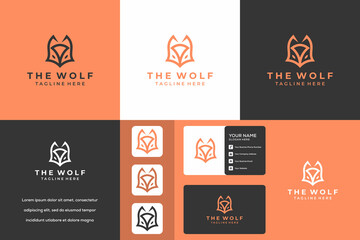 Wall Mural - Creative wolf logo design template