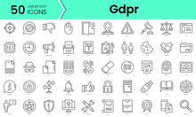 Gdpr Icons Bundle. Linear Dot Style Icons. Vector Illustration