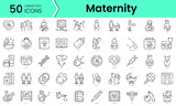 Fototapeta  - maternity Icons bundle. Linear dot style Icons. Vector illustration