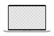 © Chudik - Laptop mockup isolated on white background with transparent screen. Stock royalty free vector illustration.